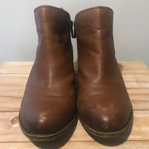 Brown Leather Ankle Booties